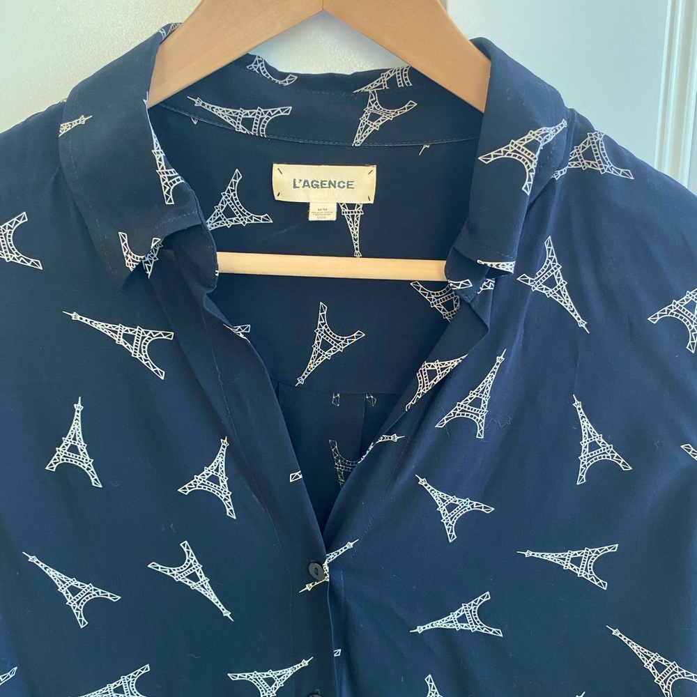 L’AGENCE Paris blouse with open collar